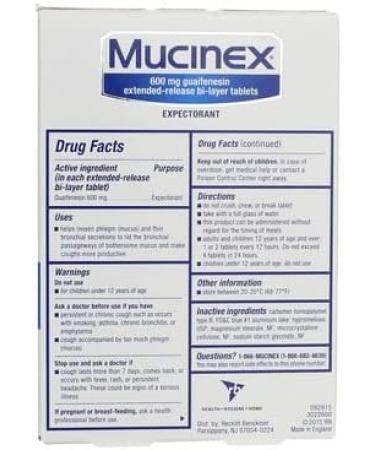 Mucinex Expectorant 12-Hour Extended Release Tablets - 20ct, 600mg Guaifenesin for Chest Congestion Relief - Buy Online on GoSupps.com