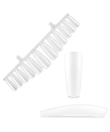 Ballerina artificial nails tips 360 pieces pack transparent-milky in storage box