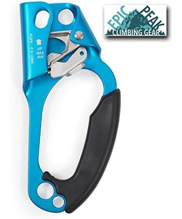 EPIC PEAK Right Hand Ascender | Strong Climbing Equipment with Ergonomic Rubber Handle | For 8-12mm Rope | Sport Climber, Arborist, Mountaineering Safety Tool - Buy Online on GoSupps.com