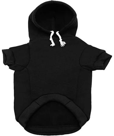 Izefia Dog Hooded Sweater - Warm Cotton Pet Jacket for Small & Medium Dogs (Black XL) | Stylish Dog Clothing - Buy Online on GoSupps.com