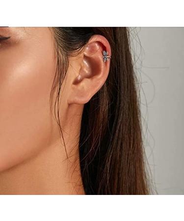 Earrings for Women 1 Piece Vintage Sterling Silver Dragonfly Ear Cuff for Women Ear Clip Simple Style Jewelry Set Friendship Gift - Buy Online on GoSupps.com