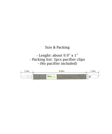 3 Pc Neutral Pacifier Clips for Boys and Girls | Binky Paci Holder & Leash for Pacifiers, Teethers & Toys | TOF-08 - Buy Online on GoSupps.com