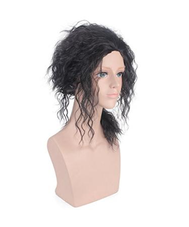 Stylish Long Curly Black Wig for Weddings Runway Interviews & Cosplay - Men's Fashion Hairpiece - Buy Online on GoSupps.com