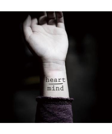 Oottati 2 Sheets Small Cute Temporary Tattoo Stickers - Courage Fear Heart Mind Quote - Buy Online on GoSupps.com