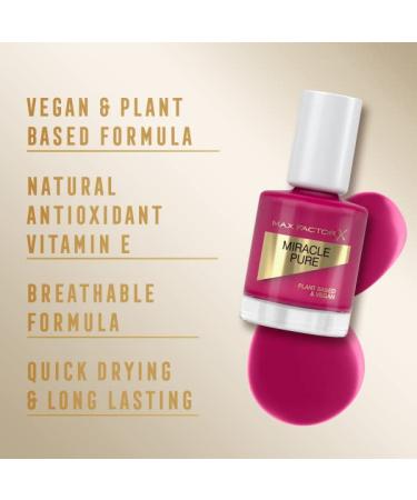Max Factor Miracle Pure Nail Colour 320 Sweet Plum | Vegan Long-Lasting & Quick-Drying Nail Polish - 12ml - Buy Online on GoSupps.com