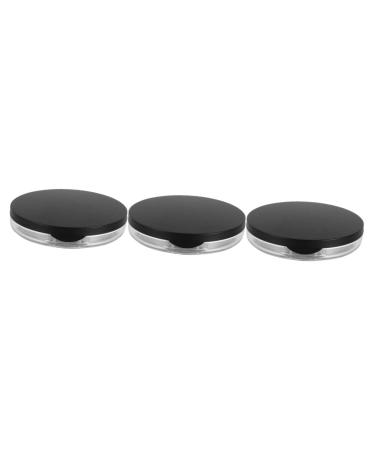 Beavorty 6 Pcs Loose Powder Box Plastic Case Plastic Mirror Travel Make up Mirror Compact Case with Mirror Empty Loose Powder Pot Mirror and Elasticated Net Sifter 5g Powder Case Black Mat 7.5x7.5cmx3pcs Blackx3pcs