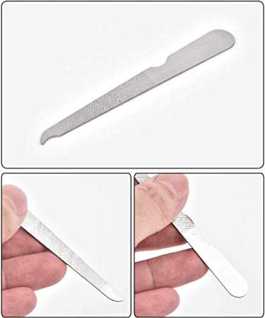 10PCS Silver Stainless Steel Double-sided Nail Files - Curved Tip Manicure File for Hand & Foot Care - Buy Online on GoSupps.com