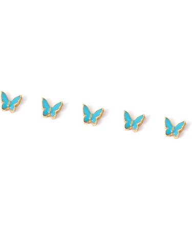 FEIlei 5Piece Colorful Metal Butterfly Nail Decoration Butterfly Charm for DIY Manicure - Buy Online on GoSupps.com