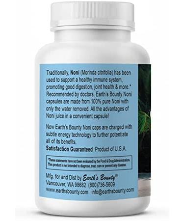 Earth's Bounty Noni Fruit 500 mg - 60 Vegetarian Capsules | Hawaiian Superfruit Supplement - Buy Online on GoSupps.com
