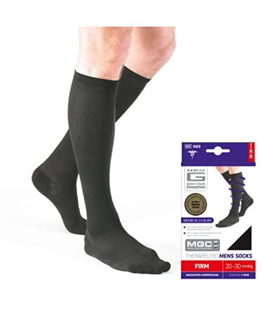 Neo G Men's Compression Socks - True Graduated Compression - Class 1 Medical Device Grey XX-Large Black