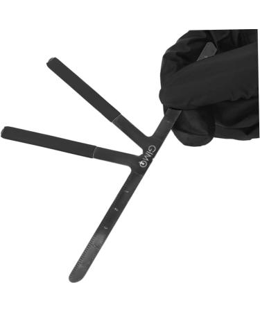 VINTORKY Makeup Kits Embroidery Eyebrow Ruler Household Tools Nose Triangle Ruler Stainless Steel Eyebrow Trimming Makeup Gadgets 13.8x7cm Black - Buy Online on GoSupps.com