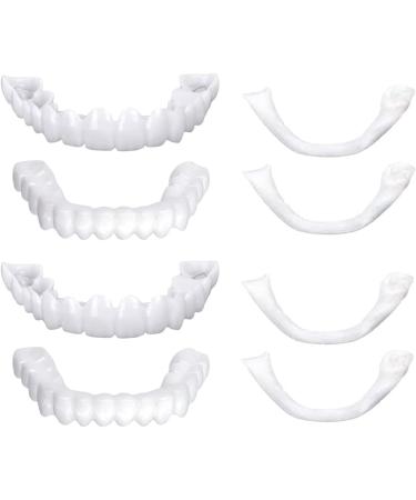 Buy CJBin 2 Pairs Lightening Immediate Veneers Teeth Set - Top & Bottom Dentures for Men & Women | Best Whitening Alternative for Bad Teeth - Buy Online on GoSupps.com