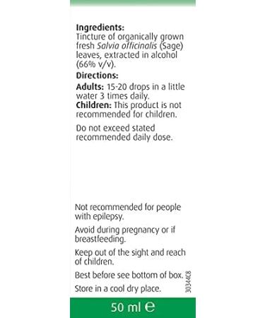 A.Vogel Menosan Sage Drops 50ml - Organic Fresh Sage Extract - Vegan Herbal Supplement - Buy Online on GoSupps.com