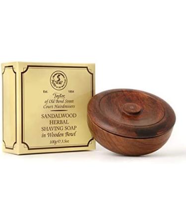Taylor of Old Bond Street Sandalwood Shaving Soap 3.5 oz in Wooden Bowl - Buy Online on GoSupps.com