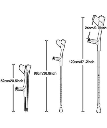 Adjustable Forearm Crutches Portable Folding Crutches with Open Cuff Lightweight Aluminum Alloy Walking Sticks for Adults Black/Pink/Blue - Buy Online on GoSupps.com