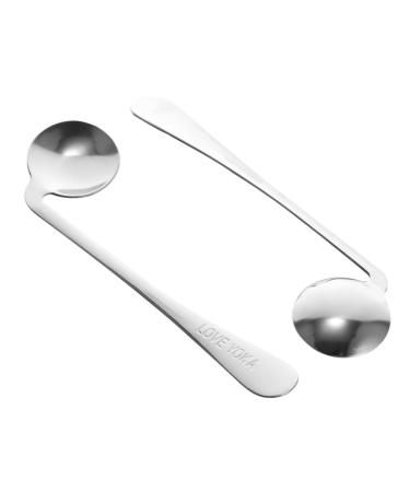 Gatuida 2st tablespoons for older people Small adaptive spoon adaptive utensils spoon adaptive dining cloak older spoonful of spoons of vibrils rotate stainless steel handling medium silver