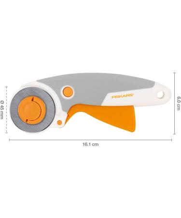 Fiskars Trigger Rotary Cutter With Blade 45 mm For Right and Left-handed Users Orange/White/Grey 1003910 Handle with release - Buy Online on GoSupps.com