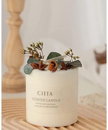Christmas Pine Cone Flowers Scented Candles - Soy Wax Aromatherapy Pillar Candle for Romantic Home Decor - Citrus Grape Fragrance - International Shipping Available - Buy Online on GoSupps.com