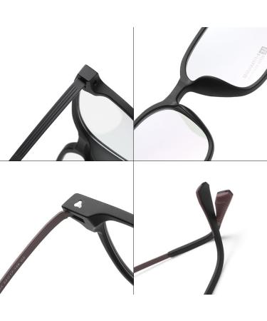 Buy Titanium Temples Square TR90 Frame Blue Light Blocking Glasses - UV Protection for Men & Women - 53mm Black Reading Glasses - Buy Online on GoSupps.com