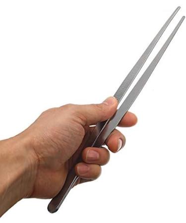 Stainless Steel Tweezer Professional Straight Pointed Tweezer for Medical Dressings Gardening and Manual Work (8"/12") 2 8"+12" - Buy Online on GoSupps.com