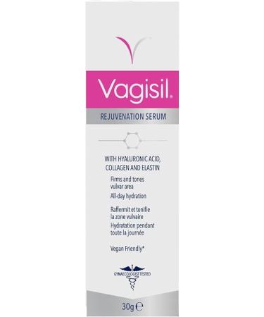Vagisil Hydrating and Rejuvenating Serum for the Vulvar Area with Hyaluronic Acid Collagen and Elastin Hydrates Firms and Tones 30 g