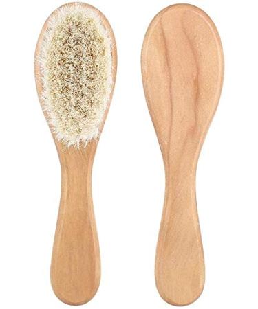 Baby Hair Brush Set - Soft Natural Goat Hair Comb with Wood Bristles for Newborns and Toddlers - Buy Online on GoSupps.com
