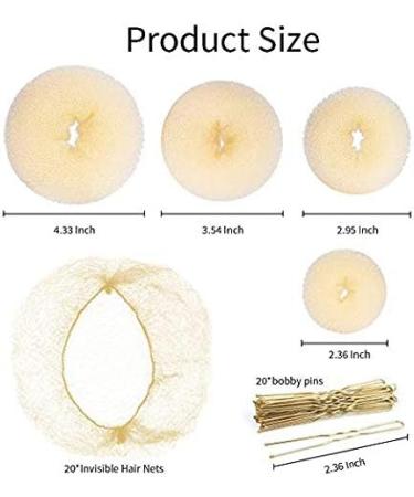 Teenitor Bun Kit: 20 Blonde Girls Bun Nets, 4 Hair Bun Makers, 20 U Shaped Hair Pins - Buy Online on GoSupps.com