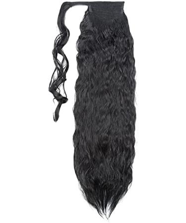 SEGO 66cm Clip-In Ponytail Extension - Wavy Curly Synthetic Hair in 1# Black - 110g Braid Corn Style - Buy Online on GoSupps.com