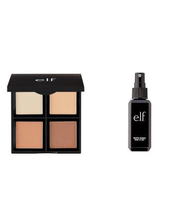 e.l.f. Powder Contour Palette Compact Powder Palette & Matte Magic Mist & Set - Small Lightweight Contour + Matte Magic Mist & Set