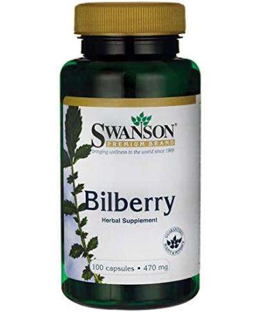 Swanson Bilberry Fruit 470mg - 100 Capsules | Premium Quality Bilberry Supplement - Buy Online on GoSupps.com