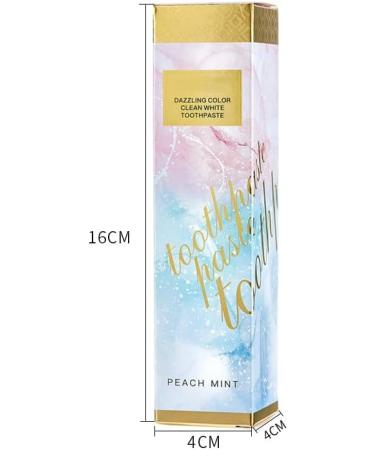 Radiant Whitening Toothpaste Peach Mint Dazzling Color Clean White Toothpastes Remove Tooth Stains Fresh Breath (1PCS) - Buy Online on GoSupps.com
