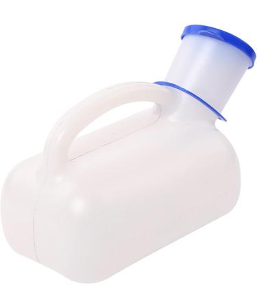 Male Urinal Bottle Urinals for Men White Plastic Material Easy Grip Handle 1000ML with Lid - Buy Online on GoSupps.com