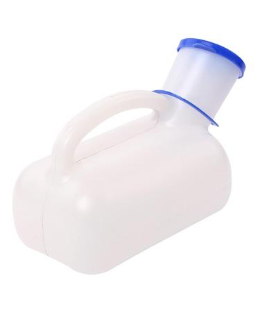 Men's Urinal with Hand held Portable Urine Cup Urinals for Men White Plastic Material Easy Grip Handle 1000ML with Lid - Buy Online on GoSupps.com