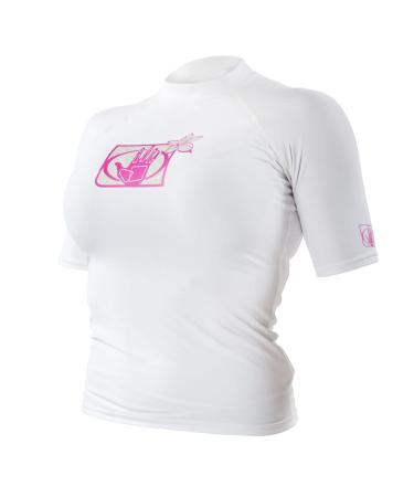 Body Glove 13210W Women's Basic Fitted Short Arm Rashguard Small White