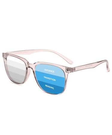 Firmoo Photochrome sunglasses Progressive Multifocal Lesingilla 2.0x for women men anti-blue light filter computer glasses reading glasses Multifocal reader glare protection eye load