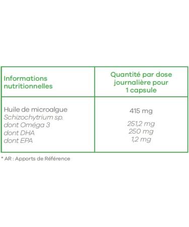 Omega 3 Ultra DHA Vegan Vegetable - Algae 1 Month Memory Brain Vision Made in France Lavilab - Buy Online on GoSupps.com
