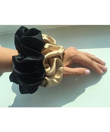 Waterlily 100% Mulberry Silk Oversized Scrunchie 19momme Charmeuse Giant Big Large Hair Ties Scrunchies for Women Soft Natural Headbands (Black) - Buy Online on GoSupps.com