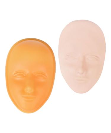 Didiseaon Didiseaon 2Pcs Eyebrow Base Fake Skin Head Eyebrow Eyeline Lip Model Pad For Practice Training Skin Makeup Practical Head Silica Gel 5D Human Body Skin
