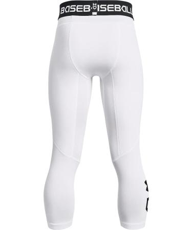Under Armour Boys' Utility 3/4 Sliding Shorts - White/Black Large (100) - Buy Online on GoSupps.com