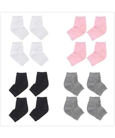 Minkissy toe socks 8 pairs silicone heel protection gel moisturizing heel socks heel spur foot care for broken heel and plantar sock shoes
