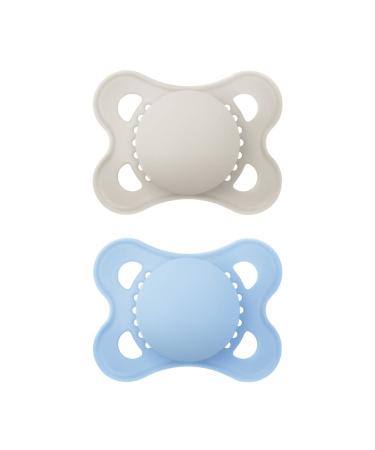 MAM Original pacifiers in a set of 2 rubber with pacifier box 2-6 months light blue