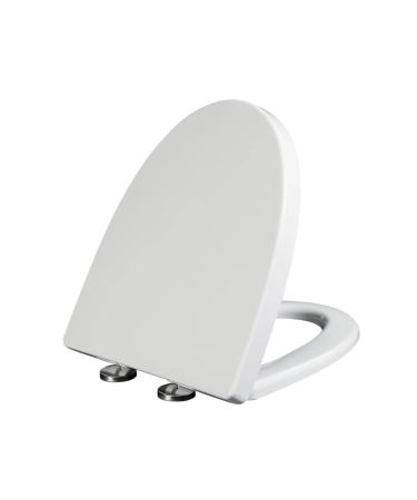 Toilet Seat Slow Close White Heavy Duty Toilet Seat with Non-Slip Seat Bumpers Easy to Install & Clean UF Material Replacement Toilet Seat Fits All Toilet Brands Elongated Toilets Little Surprise