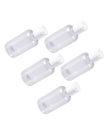 FOMIYES 15 x 75 ml plastic bottles Clear refilled bottles with pressure lock Empty lotion-shampoo cosmetic bottle Travel Transparent container for liquid products (random color)