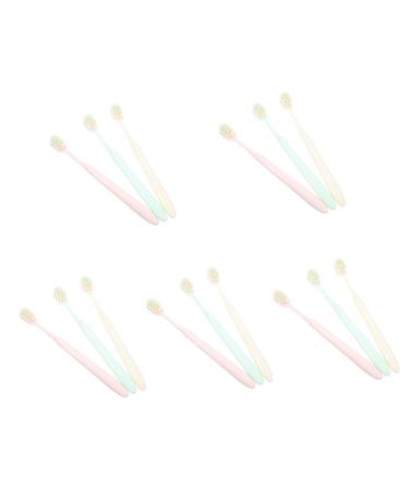 Fomiyes 15 pc toothed cleaning with wide and thin toothbrush tooth hygiene oral hygiene travel toothbrush soft toothbrushes household soft fur brush head toothbrush set 1 piece (1 Pack) as shown x 5 pieces