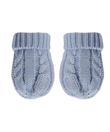Baby Infant Knitted Cable Mitts Mittens Boy Girl Nb-12 Months Blue NB-12 Months