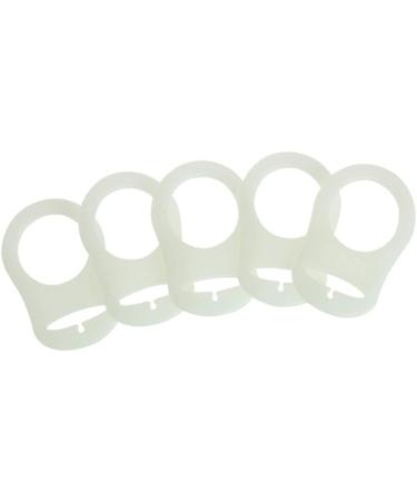 GLASSNOBLE Pacifier Clip Set - 5 Pack Luminous Silicone Baby Pacifier Holder Adapter Rings | Multicolor | International Shipping - Buy Online on GoSupps.com