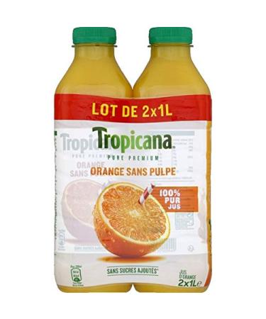 Tropicana Orange Juice without Pulp - 2 x 1L Bottles