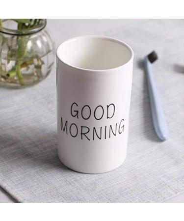 Corikee Ceramics Morning Toothbrush Cup for Bathroom - Multi-Purpose Holder for Toothbrush, Toothpaste, Makeup Brush, Eyebrow - Stylish and Durable - Buy Online on GoSupps.com