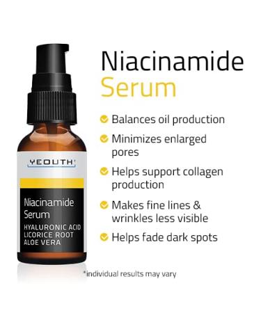 Yeouth Niacinamide Serum - 1 fl oz (30 ml) | Brightening & Anti-Aging Skincare - Buy Online on GoSupps.com
