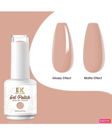 EK Nail Gel Polish 15ml Soft to touch) UV/LED Soak-Off Nail Art Manicure Pedicure for Professional Salon & Home Use - Long Lasting & Easy to Apply (Nude) - Buy Online on GoSupps.com